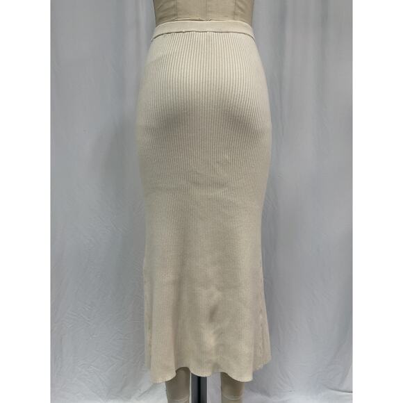 Camila Coelho 'Macadamia' Ivory Nylon Skirt Size S - Picture 3 of 5